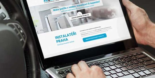 Webové stránky a landing page pro instalatéry aquabest. Reference webových stránek a kampaně.