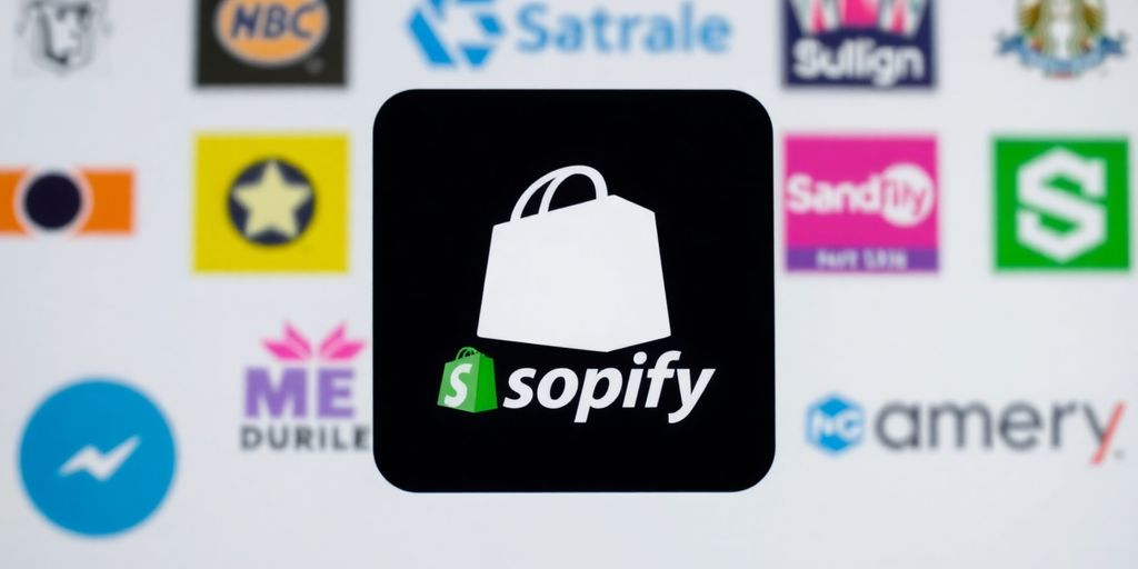 Loga Shopify a konkurence v uspořádaném přehledu.