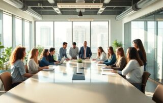 Profesionálové pracující v moderní kanceláři