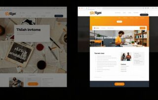 Zastaralý web vedle moderního redesignovaného webu.