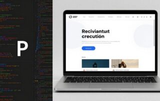 Profesionální web na obrazovce notebooku